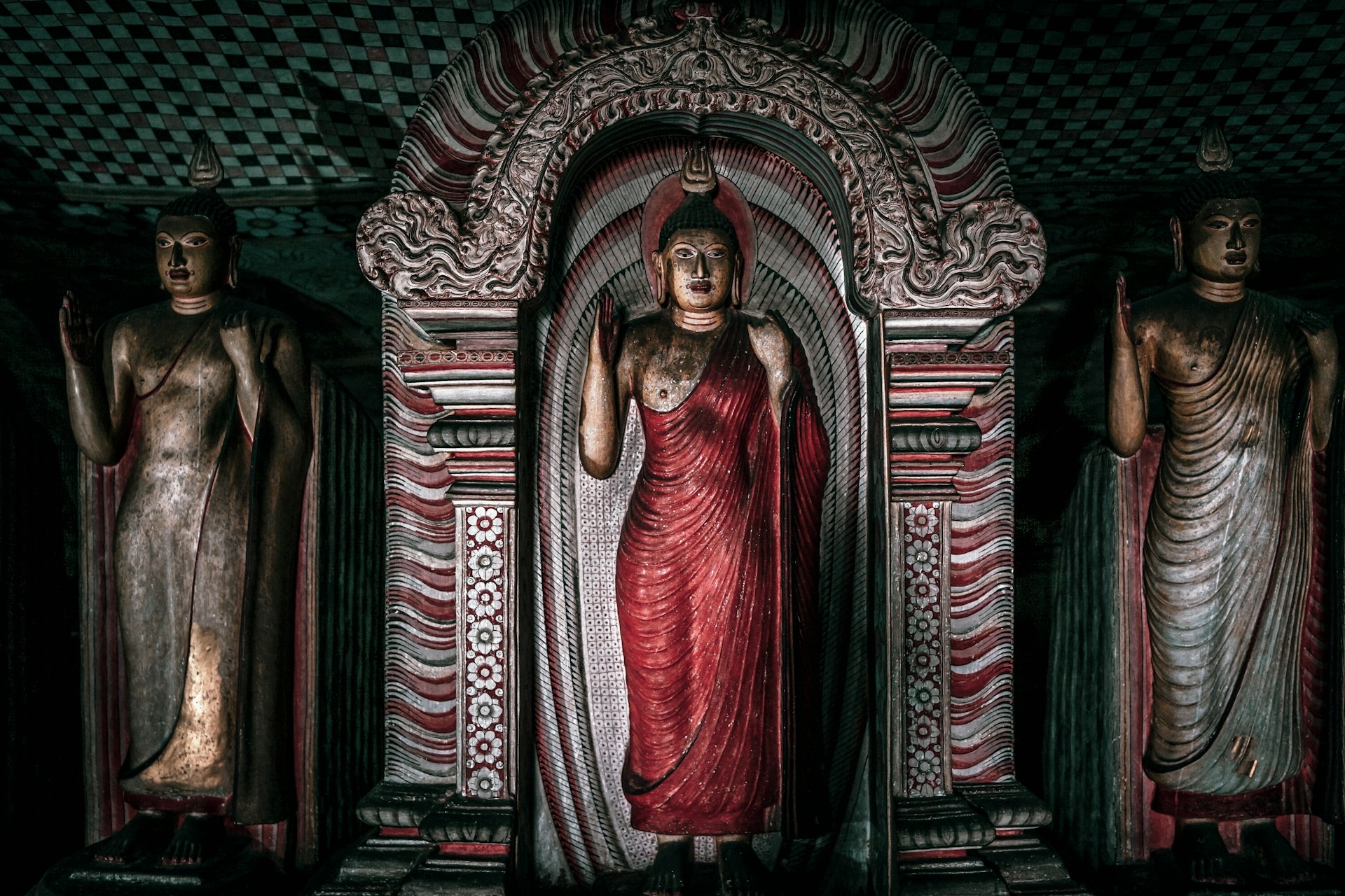 Buddha statues in a Cave